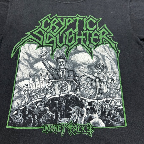 Vintage Cryptic Slaughter T Shirt Mens Size M Black Short Sleeve Anvil y… - Picture 3 of 8